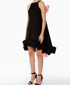 Huishan Zhang NEW SEASON *PRE ORDER* ADINA DRESS BLACK TAFFETA