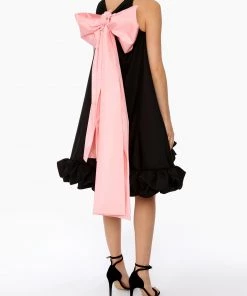 Huishan Zhang NEW SEASON *PRE ORDER* ADINA DRESS BLACK TAFFETA
