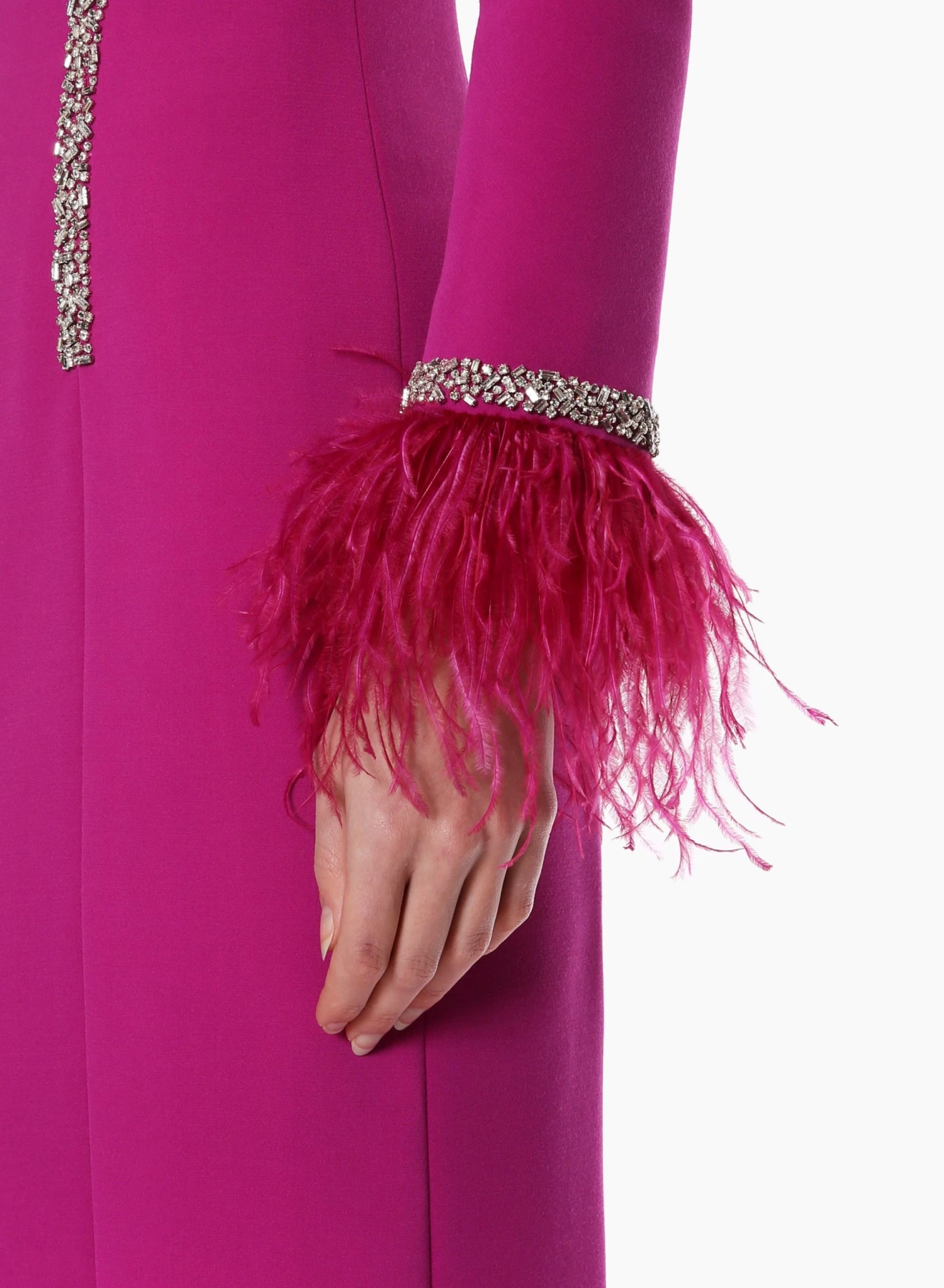 Huishan Zhang *PRE ORDER* ADRIANNA GOWN MAGENTA CREPE 5 Huishan Zhang *PRE ORDER* ADRIANNA GOWN MAGENTA CREPE