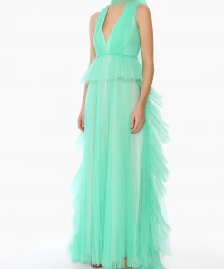 Huishan Zhang NEW SEASON ALANA GOWN PALE GREEN TULLE 8 Huishan Zhang NEW SEASON ALANA GOWN PALE GREEN TULLE