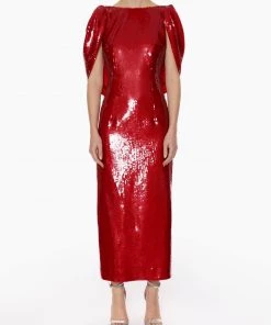 Huishan Zhang *PRE ORDER* ALBA GOWN RED SEQUIN