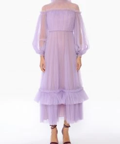 Huishan Zhang ALICIA DRESS LILAC TULLE NEW SEASON