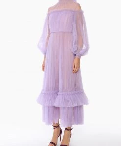 Huishan Zhang ALICIA DRESS LILAC TULLE NEW SEASON 8 Huishan Zhang ALICIA DRESS LILAC TULLE NEW SEASON