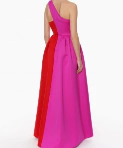 Huishan Zhang *PRE ORDER* AMAL GOWN RED/MAGENTA DUCHESS