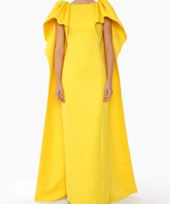 Huishan Zhang AMORY GOWN CANARY DUCHESSE