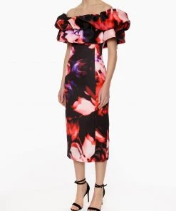 Huishan Zhang *PRE ORDER* ARABELLA DRESS PRINTED DUCHESSE