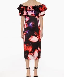 Huishan Zhang *PRE ORDER* ARABELLA DRESS PRINTED DUCHESSE