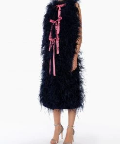 Huishan Zhang NEW SEASON ASTI GILET NAVY CREPE