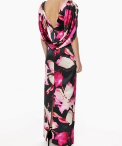 Huishan Zhang *PRE ORDER* AUGUSTA GOWN PRINTED SATIN