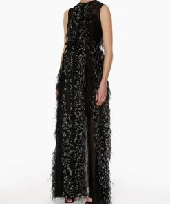 HuishanZhang BEAU GOWN BLACK ORGANZA