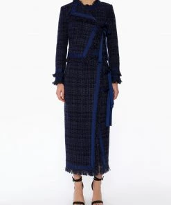 Huishan Zhang BREA JACKET NAVY BLUE TWEED NEW SEASON