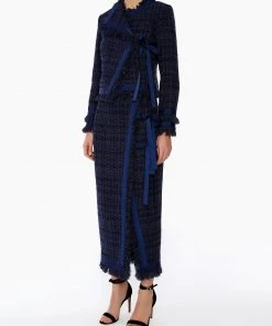 Huishan Zhang BREA JACKET NAVY BLUE TWEED NEW SEASON