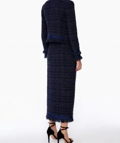 Huishan Zhang BREA JACKET NAVY BLUE TWEED NEW SEASON