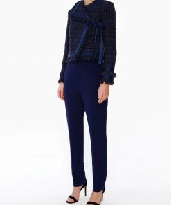 Huishan Zhang BREA JACKET NAVY BLUE TWEED NEW SEASON