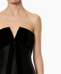 Huishan Zhang *PRE ORDER* CANDRA DRESS BLACK TAFFETA