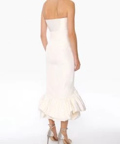 Huishan Zhang *PRE ORDER* CANDRA DRESS WHITE TAFETTA NEW SEASON