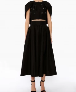 Huishan Zhang CAREN JACKET BLACK TAFFETA