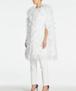 HuishanZhang JACKETS AND COATS DAHLIA CAPE WHITE OSTRICH FEATHERS 9 HuishanZhang JACKETS AND COATS DAHLIA CAPE WHITE OSTRICH FEATHERS