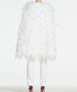 HuishanZhang JACKETS AND COATS DAHLIA CAPE WHITE OSTRICH FEATHERS 10 HuishanZhang JACKETS AND COATS DAHLIA CAPE WHITE OSTRICH FEATHERS
