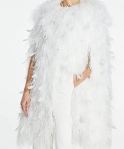 HuishanZhang JACKETS AND COATS DAHLIA CAPE WHITE OSTRICH FEATHERS 11 HuishanZhang JACKETS AND COATS DAHLIA CAPE WHITE OSTRICH FEATHERS