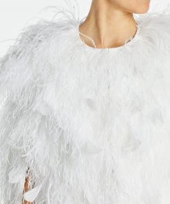 HuishanZhang JACKETS AND COATS DAHLIA CAPE WHITE OSTRICH FEATHERS 12 HuishanZhang JACKETS AND COATS DAHLIA CAPE WHITE OSTRICH FEATHERS