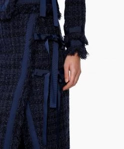 Huishan Zhang DAUPHINE SKIRT NAVY BLUE TWEED NEW SEASON