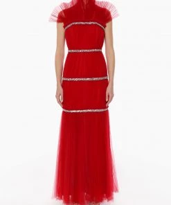 Huishan Zhang *PRE ORDER* DEE GOWN RED TULLE