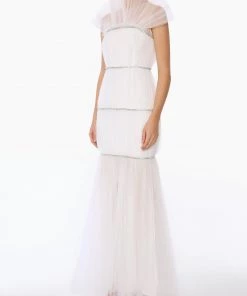 Huishan Zhang NEW SEASON *ONLINE EXCLUSIVE* DEE GOWN WHITE TULLE
