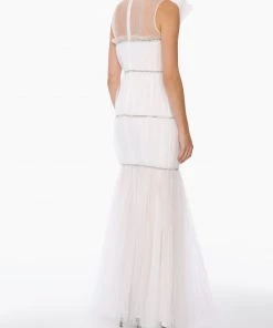 Huishan Zhang NEW SEASON *ONLINE EXCLUSIVE* DEE GOWN WHITE TULLE