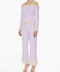 Huishan Zhang *PRE ORDER* EMBER TROUSERS LILAC TWEED