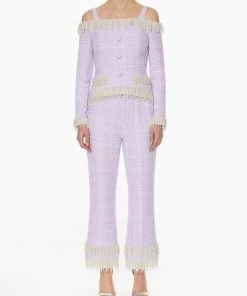 Huishan Zhang *PRE ORDER* EMBER TROUSERS LILAC TWEED