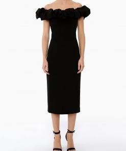 Huishan Zhang NEW SEASON EVE DRESS BLACK CREPE