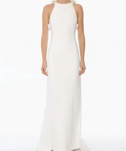 Huishan Zhang *PRE ORDER* FIORELLA GOWN WHITE CREPE