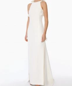 Huishan Zhang *PRE ORDER* FIORELLA GOWN WHITE CREPE 7 Huishan Zhang *PRE ORDER* FIORELLA GOWN WHITE CREPE