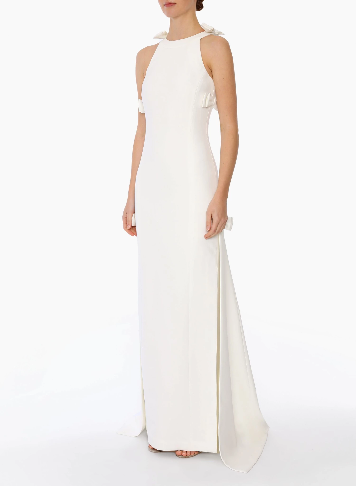 Huishan Zhang *PRE ORDER* FIORELLA GOWN WHITE CREPE 3 Huishan Zhang *PRE ORDER* FIORELLA GOWN WHITE CREPE