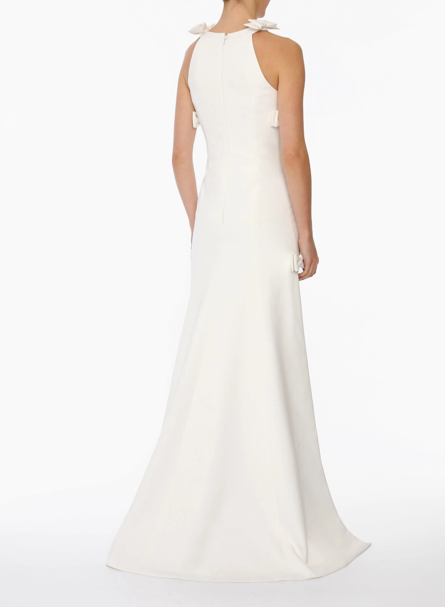 Huishan Zhang *PRE ORDER* FIORELLA GOWN WHITE CREPE 4 Huishan Zhang *PRE ORDER* FIORELLA GOWN WHITE CREPE