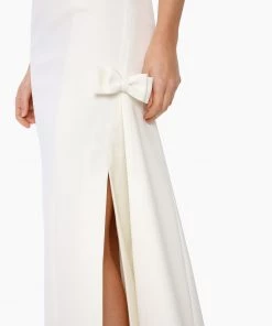 Huishan Zhang *PRE ORDER* FIORELLA GOWN WHITE CREPE 9 Huishan Zhang *PRE ORDER* FIORELLA GOWN WHITE CREPE