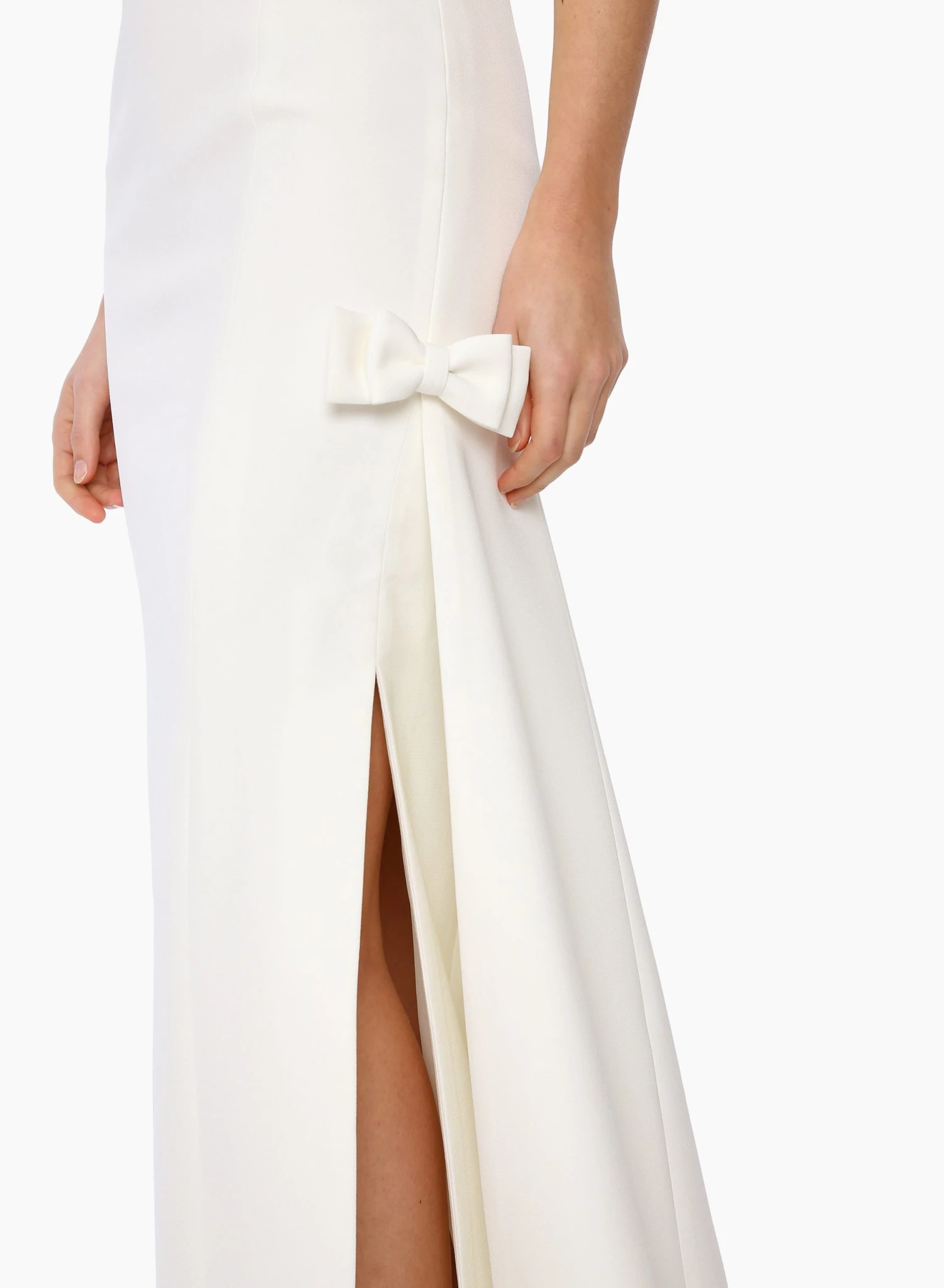 Huishan Zhang *PRE ORDER* FIORELLA GOWN WHITE CREPE 5 Huishan Zhang *PRE ORDER* FIORELLA GOWN WHITE CREPE