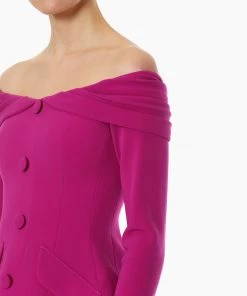 Huishan Zhang *PRE ORDER* GABRIELLA JACKET MAGENTA CREPE