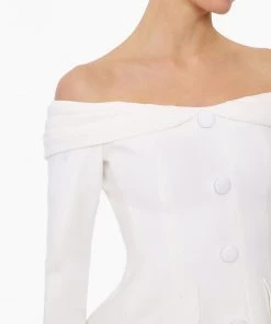 Huishan Zhang *PRE ORDER* GABRIELLA JACKET WHITE CREPE NEW SEASON