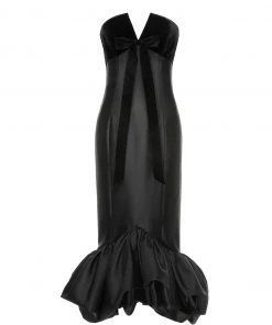 Huishan Zhang *PRE ORDER* CANDRA DRESS BLACK TAFFETA