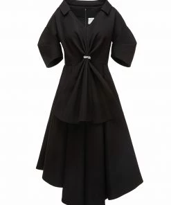 Huishan Zhang *PRE ORDER* NAYLA DRESS BLACK COTTON