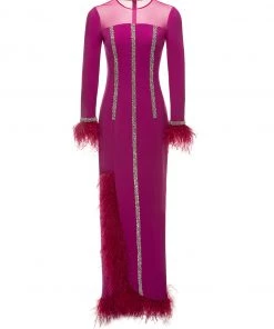 Huishan Zhang *PRE ORDER* ADRIANNA GOWN MAGENTA CREPE