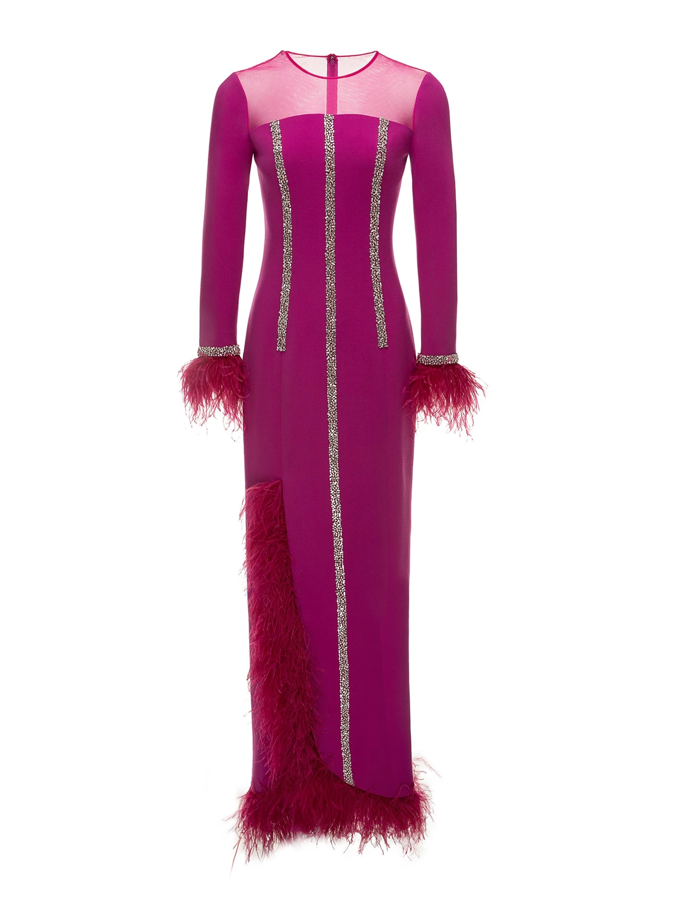 Huishan Zhang *PRE ORDER* ADRIANNA GOWN MAGENTA CREPE 1 Huishan Zhang *PRE ORDER* ADRIANNA GOWN MAGENTA CREPE