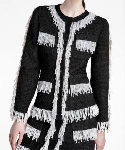 HuishanZhang CECIL JACKET TWEED BLACK/WHITE