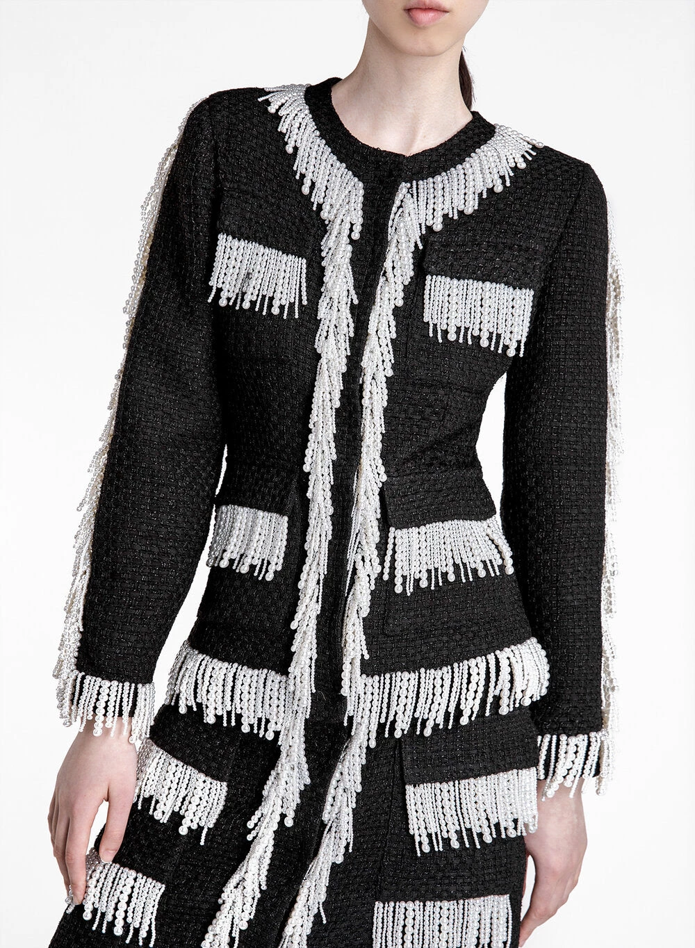 HuishanZhang CECIL JACKET TWEED BLACK/WHITE 2 HuishanZhang CECIL JACKET TWEED BLACK/WHITE