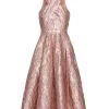 Huishan Zhang POLLY DRESS PINK/GOLD JACQUARD DRESSES