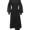 Huishan Zhang BLAIR DRESS BLACK COTTON DRESSES
