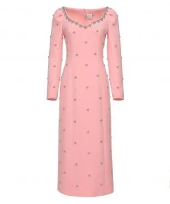 Huishan Zhang DRESSES NICO DRESS PINK CREPE