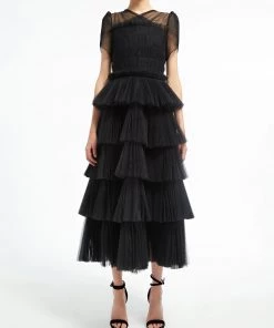 Huishan Zhang DRESSES MAE DRESS BLACK TULLE